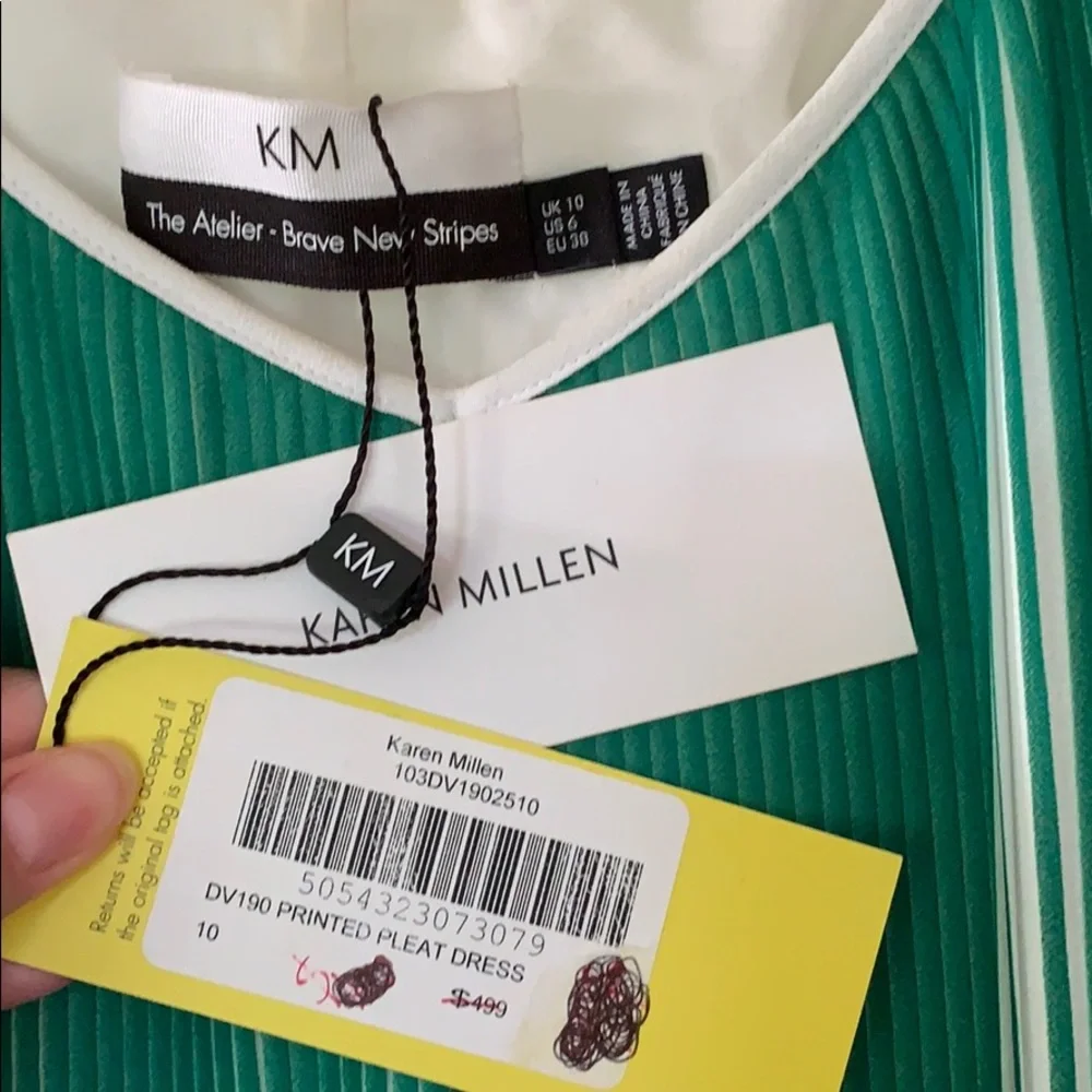 Karen Millen Two Tone Pleated Maxi Dress s 6 - Picture 4 of 14